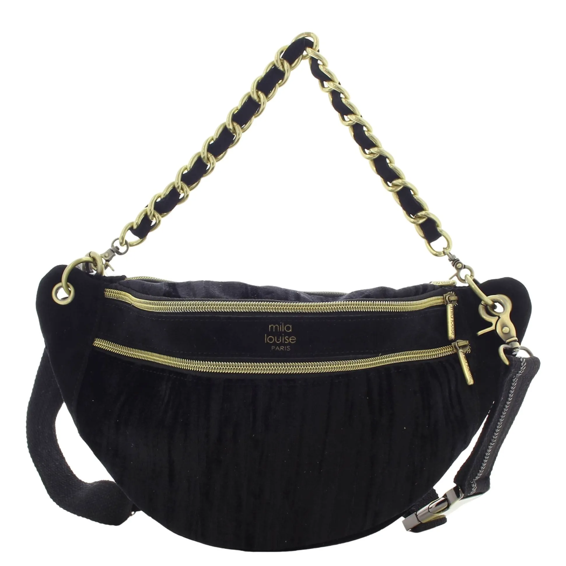 Mila Louise Sac banane Petra taille M VFR velours*Femme Sacs Banane Femme