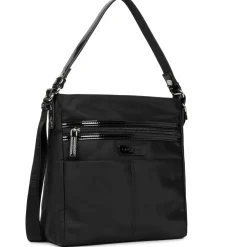 Lancaster Sac bandouliere double porte Basic Verni*Femme Sacs Porté Épaule|Sacs Bandoulière