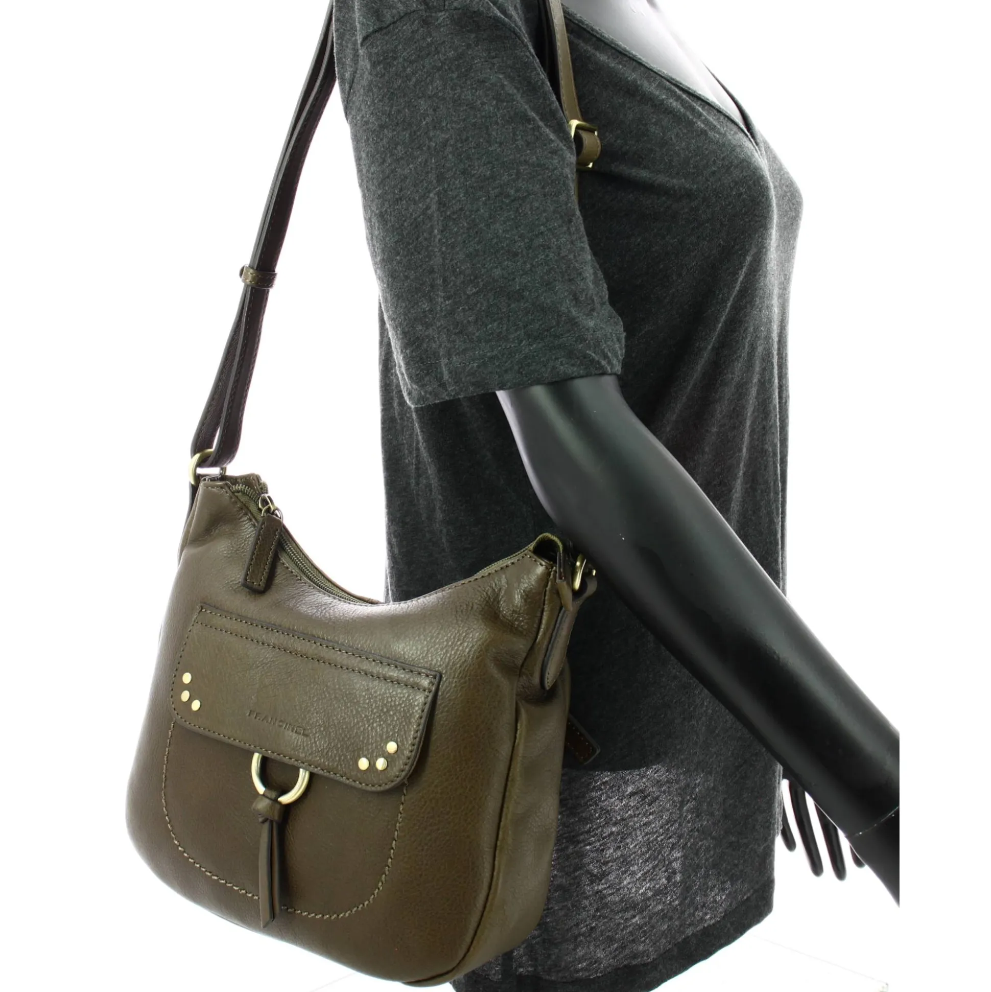 Francinel Sac bandouliere Enola zippe a clous*Femme Sacs Bandoulière