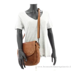 Gianni Conti Sac besace bandouliere a rabat en cuir Vintage*Femme Sacs Bandoulière