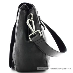 Biba Sac besace porte epaule Hancock rabat cloute grand format*Femme Sacs Bandoulière