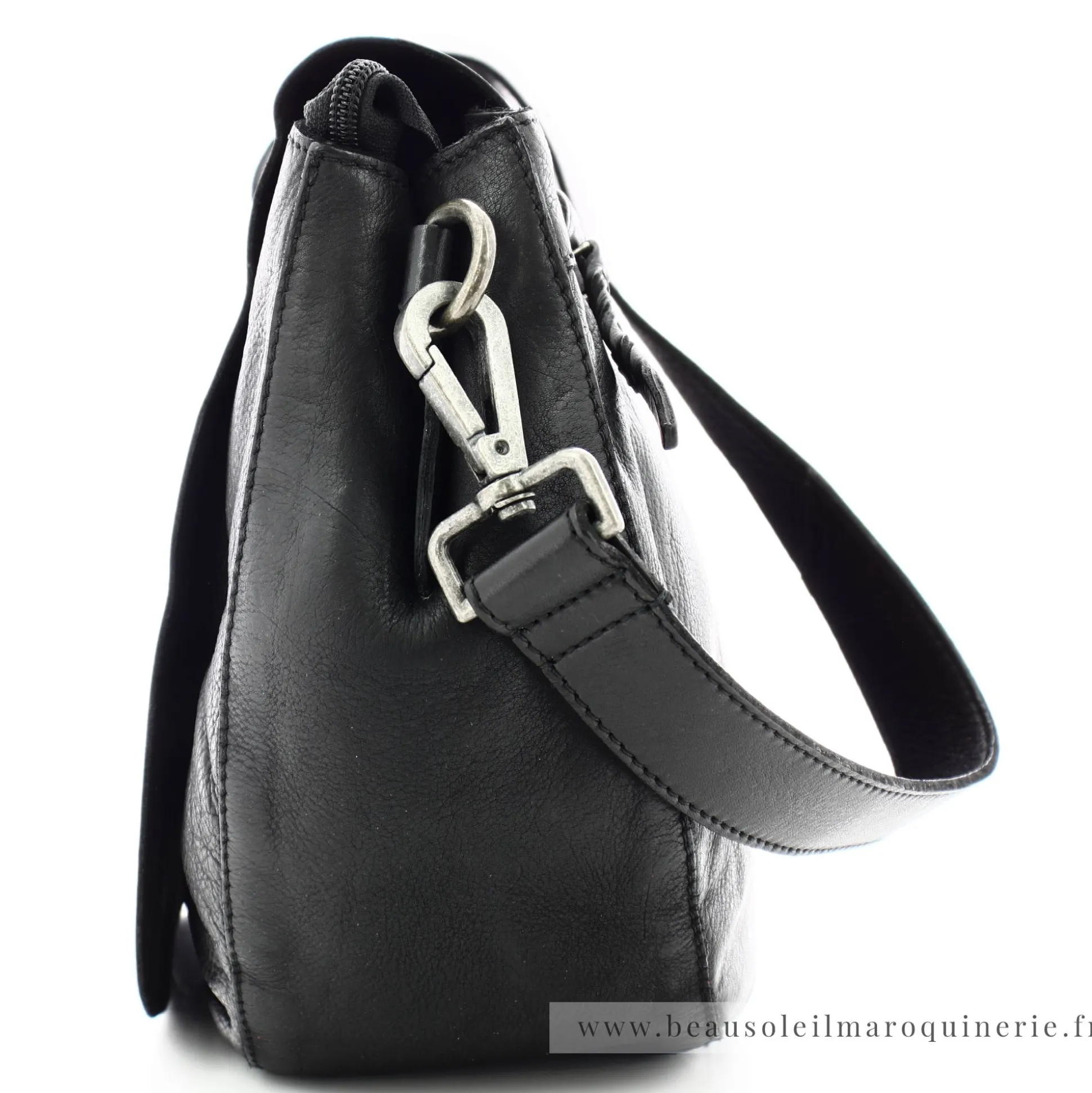 Biba Sac besace porte epaule Hancock rabat cloute grand format*Femme Sacs Bandoulière
