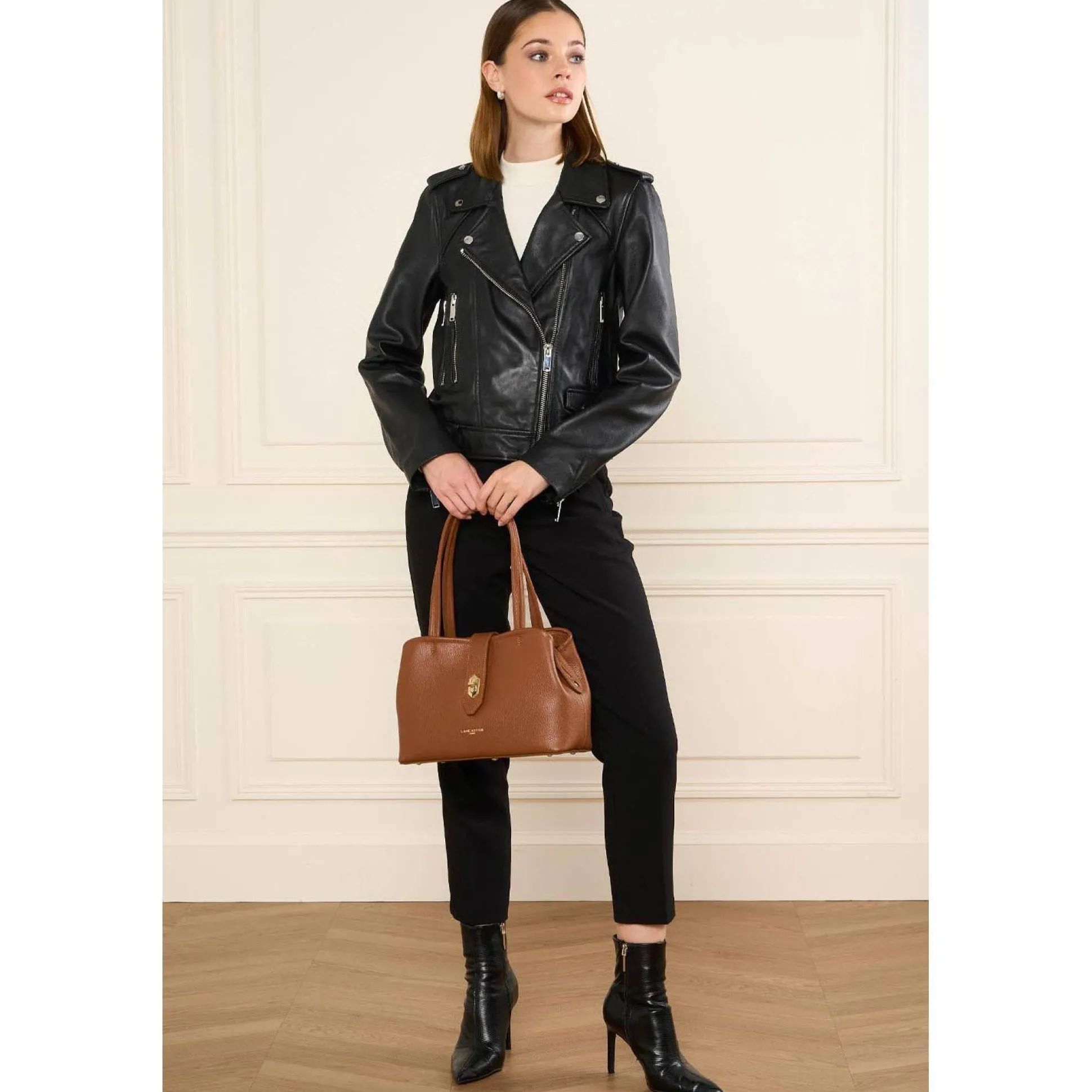 Lancaster Sac cabas epaule effet graine M Top Double*Femme Sacs Cabas