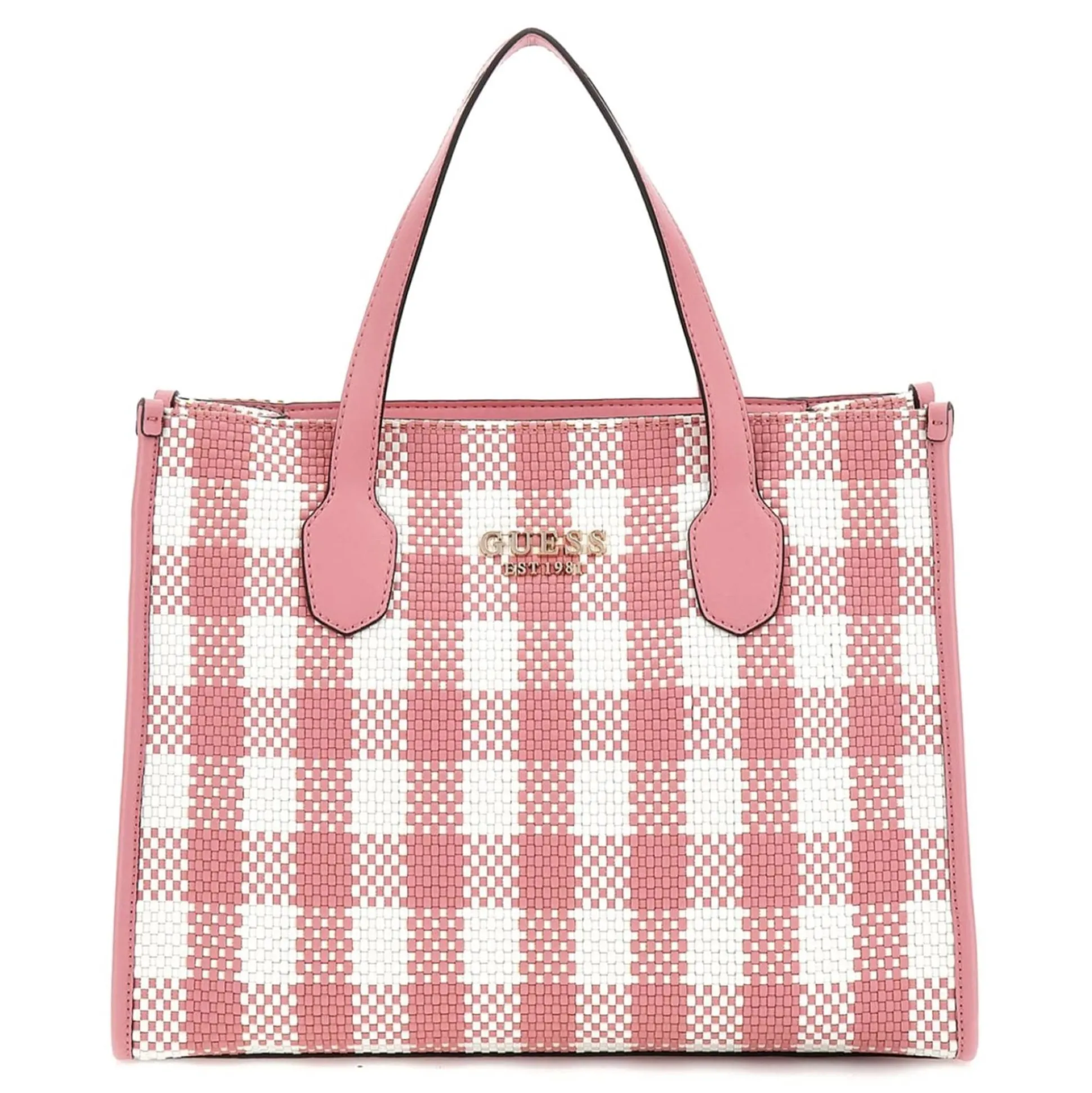 Guess Sac cabas Silvana imprime vichy*Femme Sacs Cabas|Sacs Porté Épaule