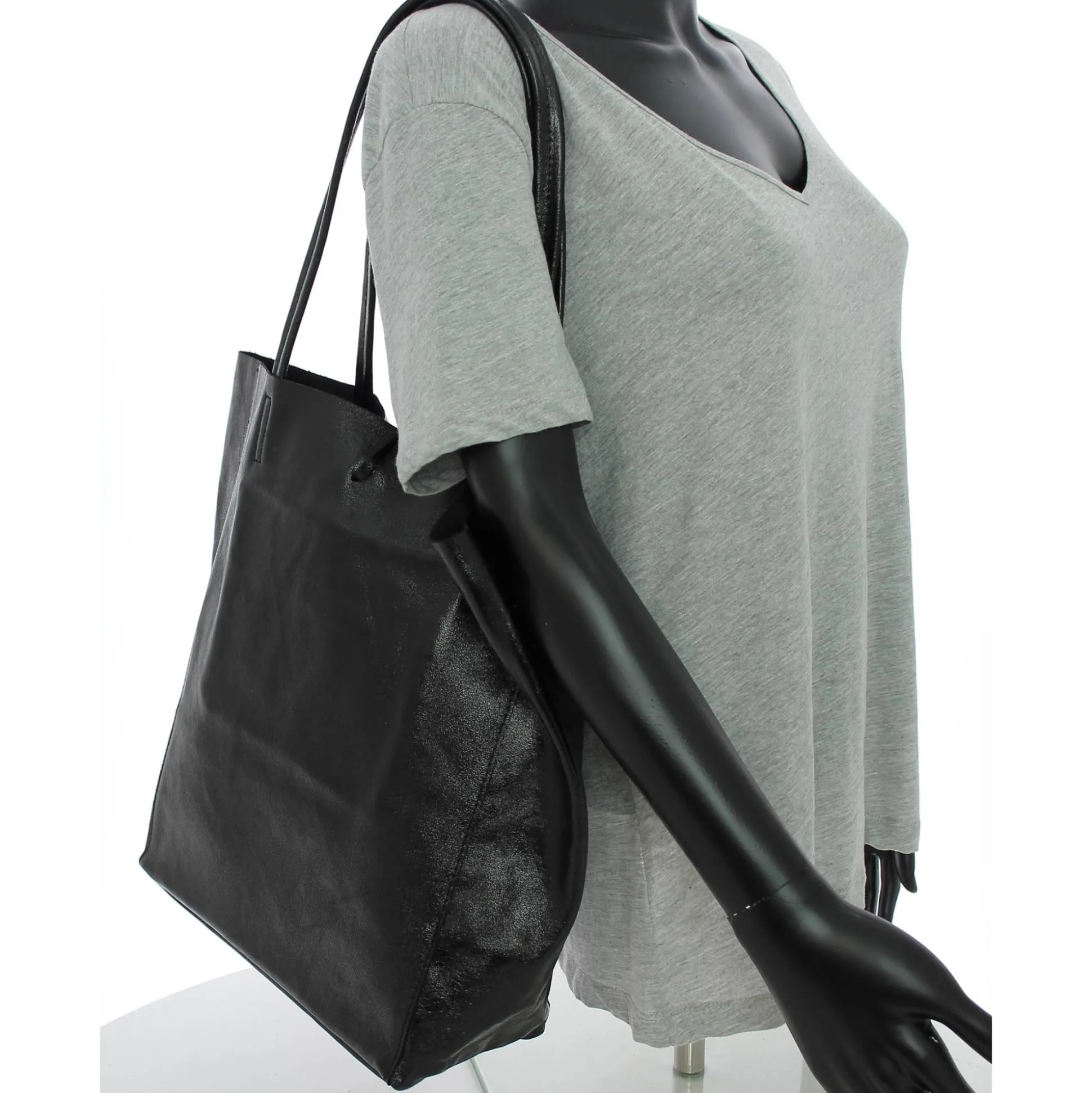 Marlon Firenze Sac cabas vertical en cuir metallise*Femme Sacs Cabas