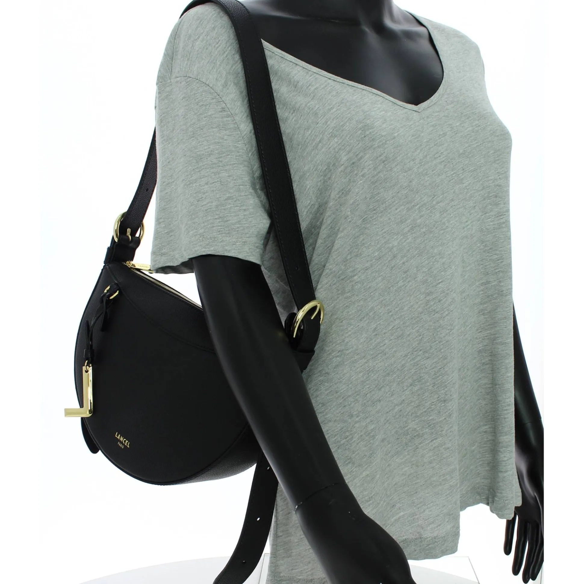 Lancel Sac demi-lune Faubourg en cuir graine*Femme Sacs Porté Épaule