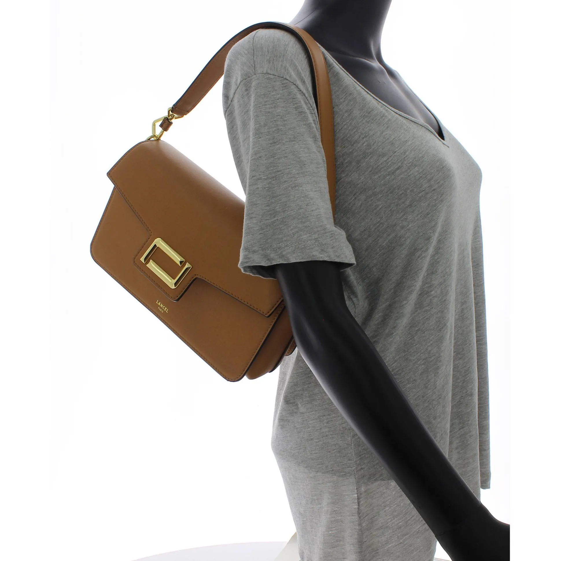 Lancel Sac epaule a rabat M Angele en cuir lisse*Femme Sacs Porté Épaule|Sacs Bandoulière