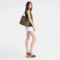 Longchamp Sac hobo M Le Roseau Velvet effet velours*Femme Sacs Porté Épaule
