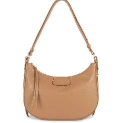 Lancaster Sac hobo zippe M Dune en cuir*Femme Sacs Porté Épaule|Sacs Bandoulière