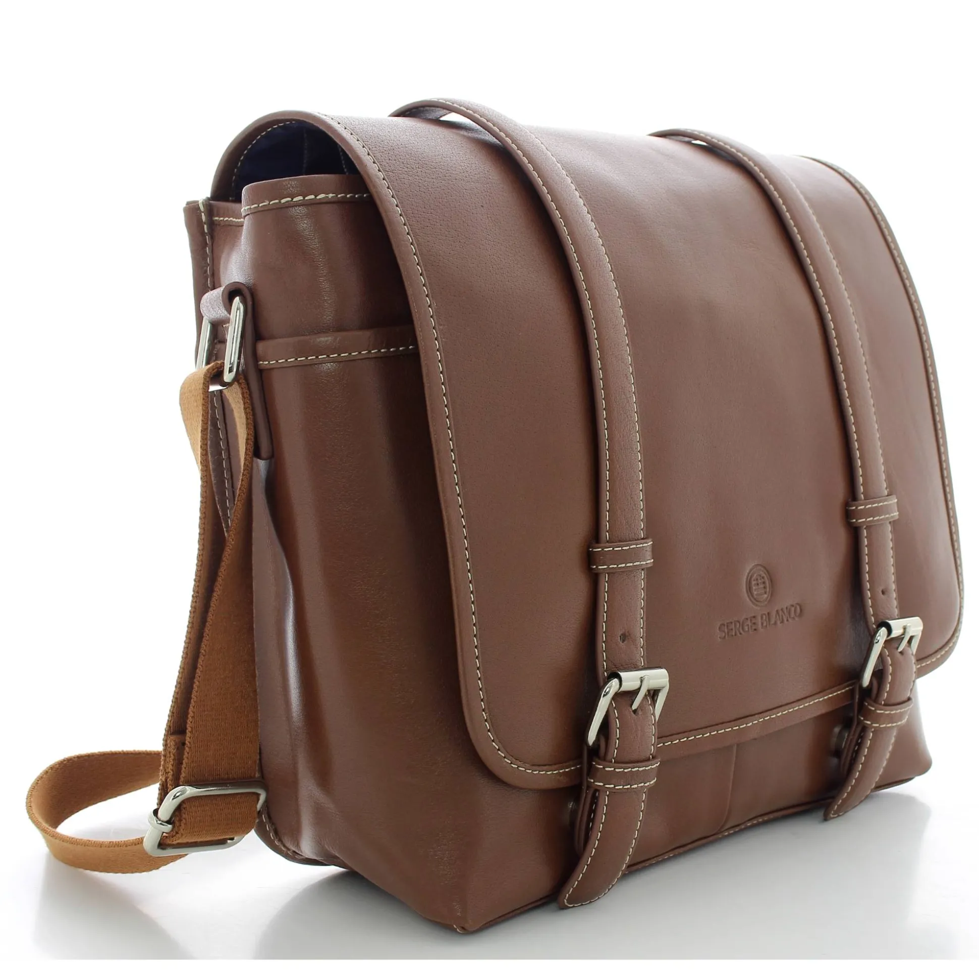 Serge Blanco Sac messenger a rabat Marfa en cuir*Homme Sacs Besace
