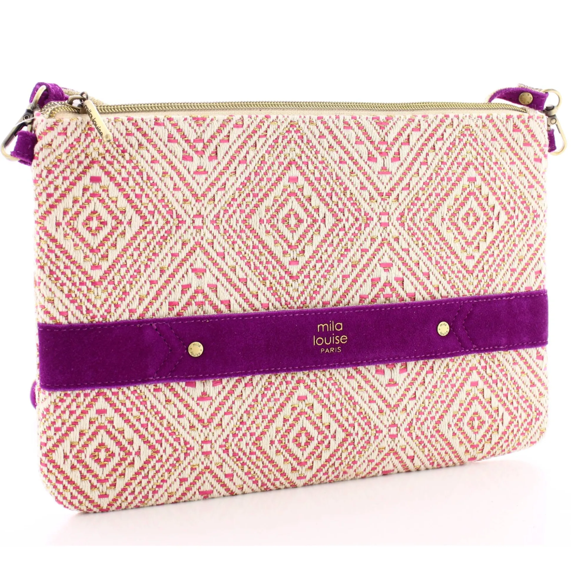 Mila Louise Sac pochette Nina Los XL textile tisse*Femme Pochettes|Sacs Bandoulière