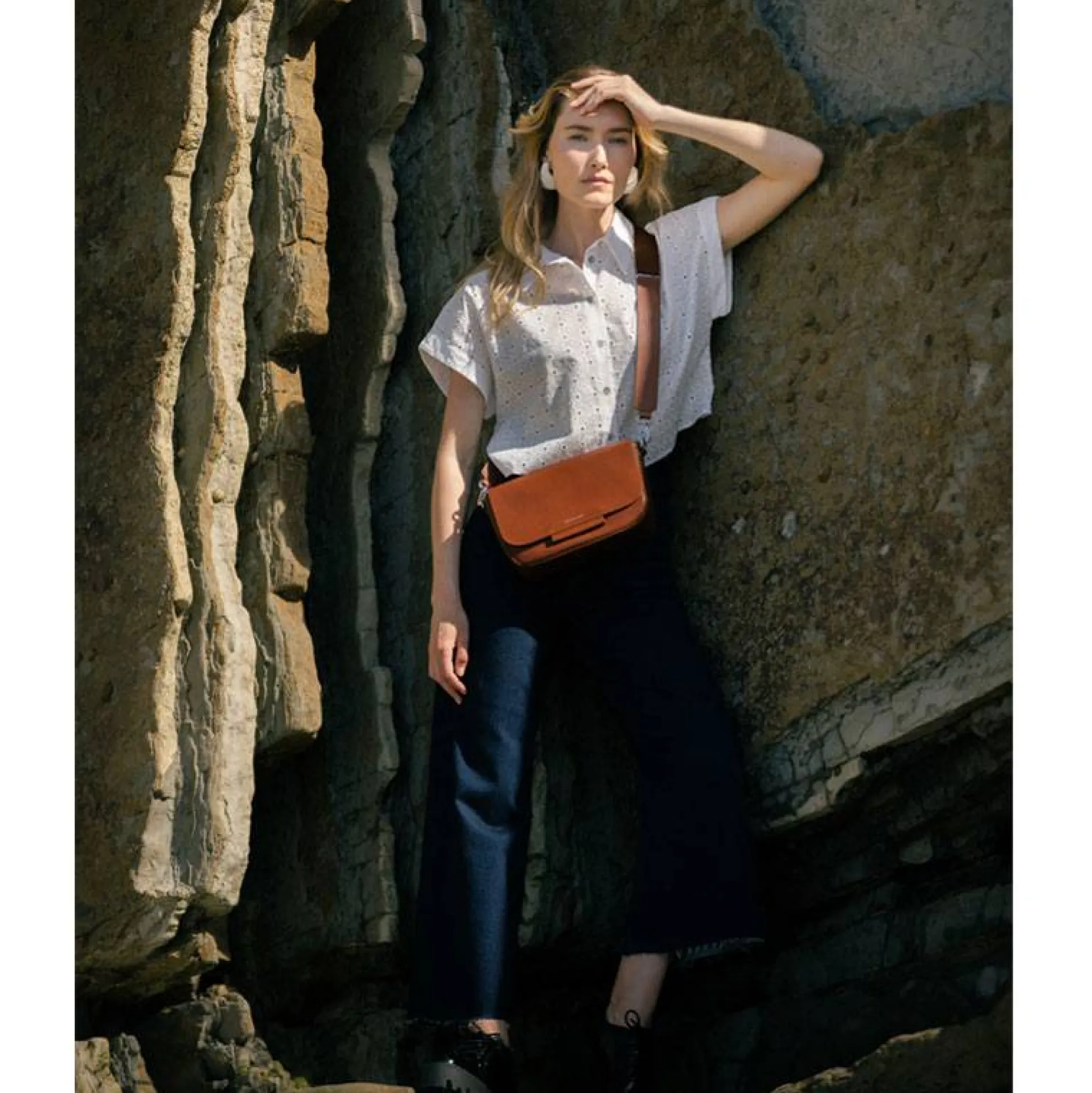 Les Ateliers Foures Sac porte croise Calista cuir lisse*Femme Sacs Bandoulière