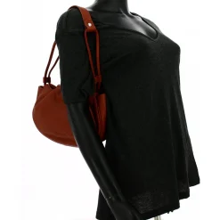 Mocca Sac porte epaule Julie en cuir*Femme Sacs Porté Épaule|Sacs Bandoulière