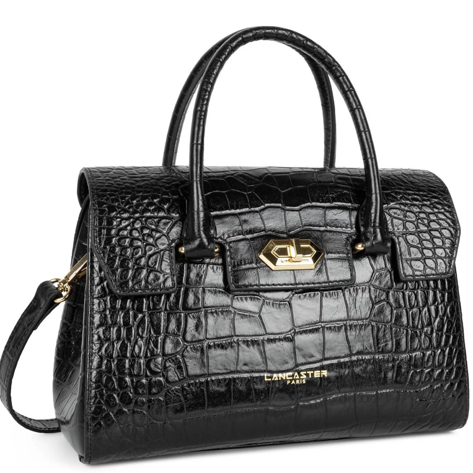 Lancaster Sac porte main a rabat effet brillant S Exo*Femme Sacs À Main
