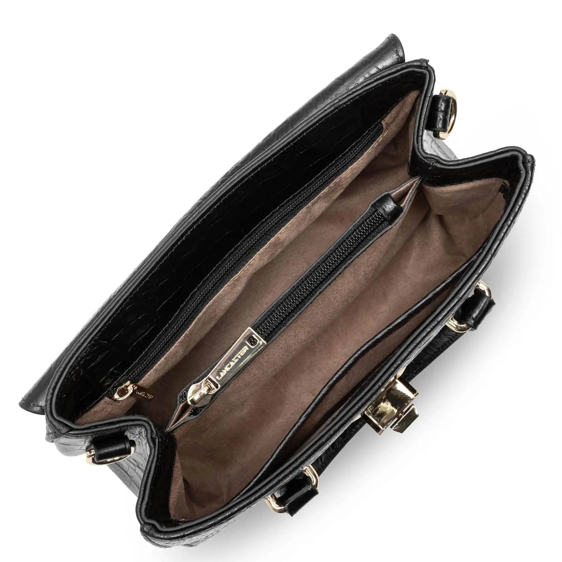 Lancaster Sac porte main a rabat effet brillant S Exo*Femme Sacs À Main