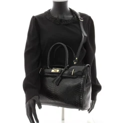 Mac Douglas Sac porte main facon python verni Pyla Bryan XS*Femme Sacs À Main