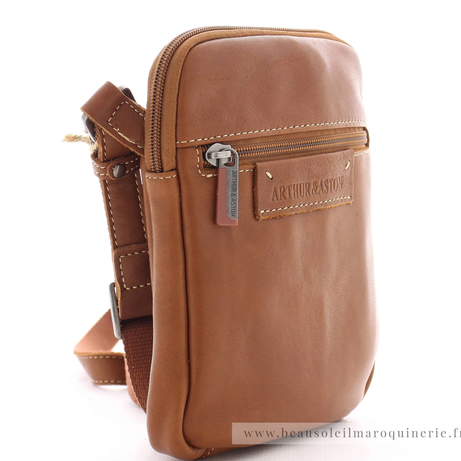 Arthur Aston Sac porte travers en cuir de vachette Johany*Homme Sacoches Homme