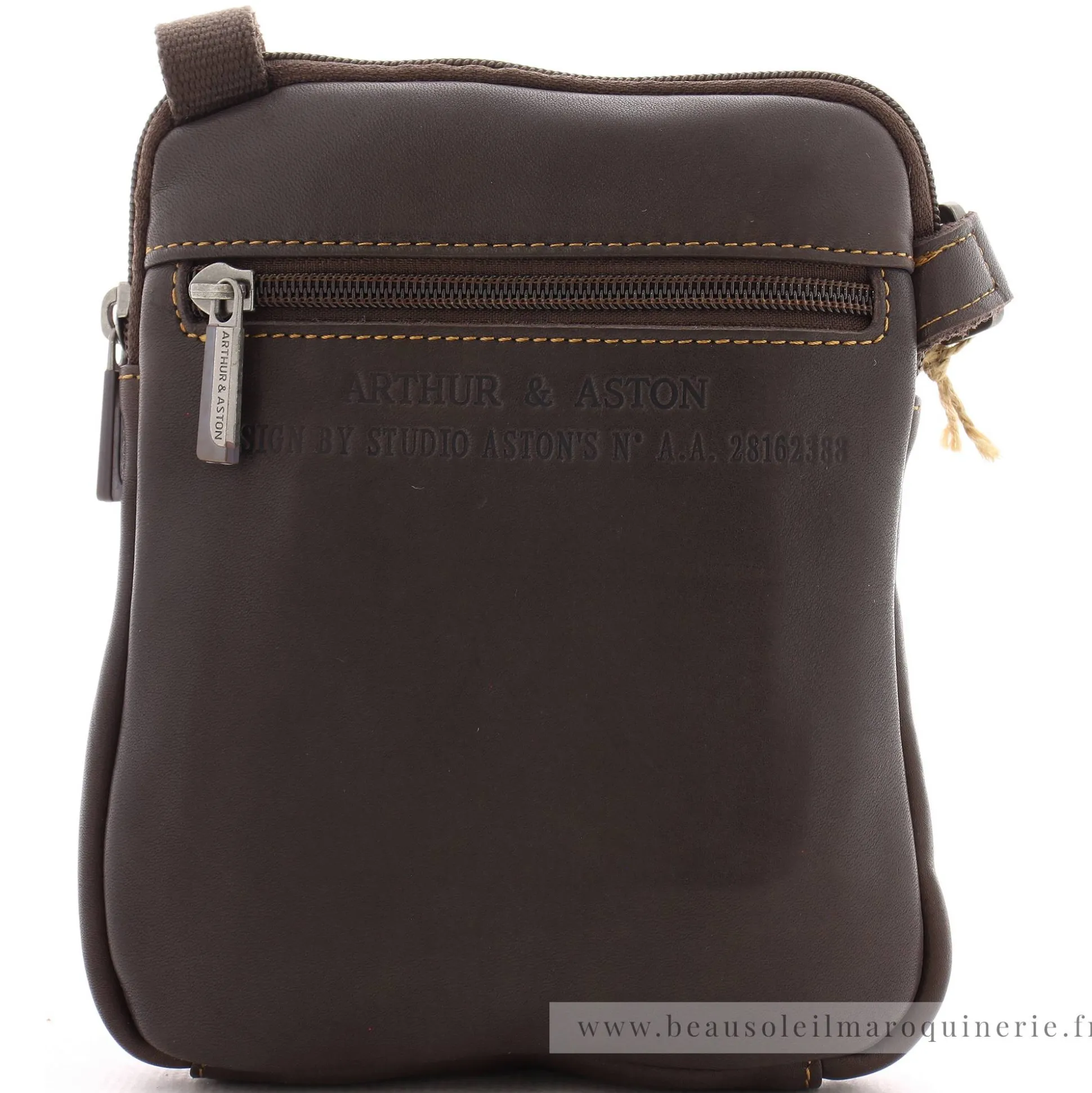 Arthur Aston Sac porte travers en cuir de vachette Johany*Homme Sacoches Homme