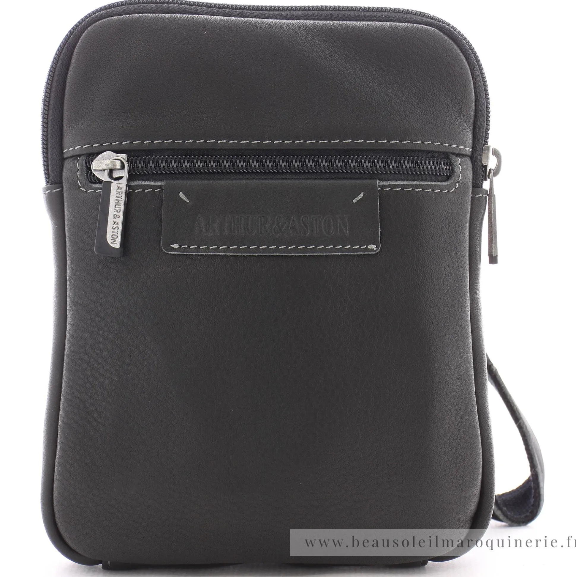 Arthur Aston Sac porte travers en cuir de vachette Johany*Homme Sacoches Homme