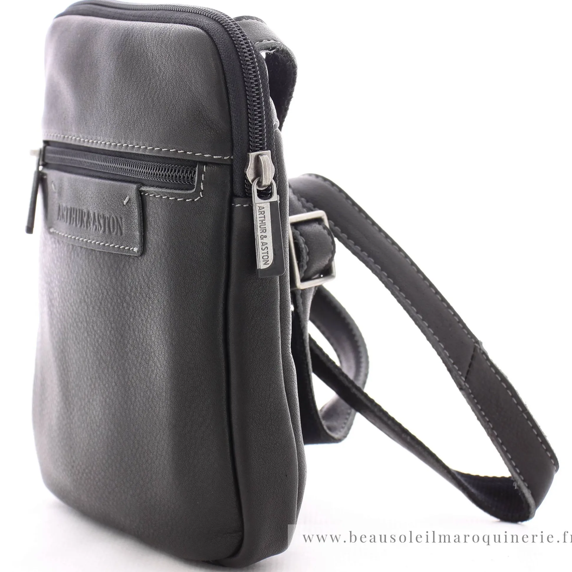 Arthur Aston Sac porte travers en cuir de vachette Johany*Homme Sacoches Homme
