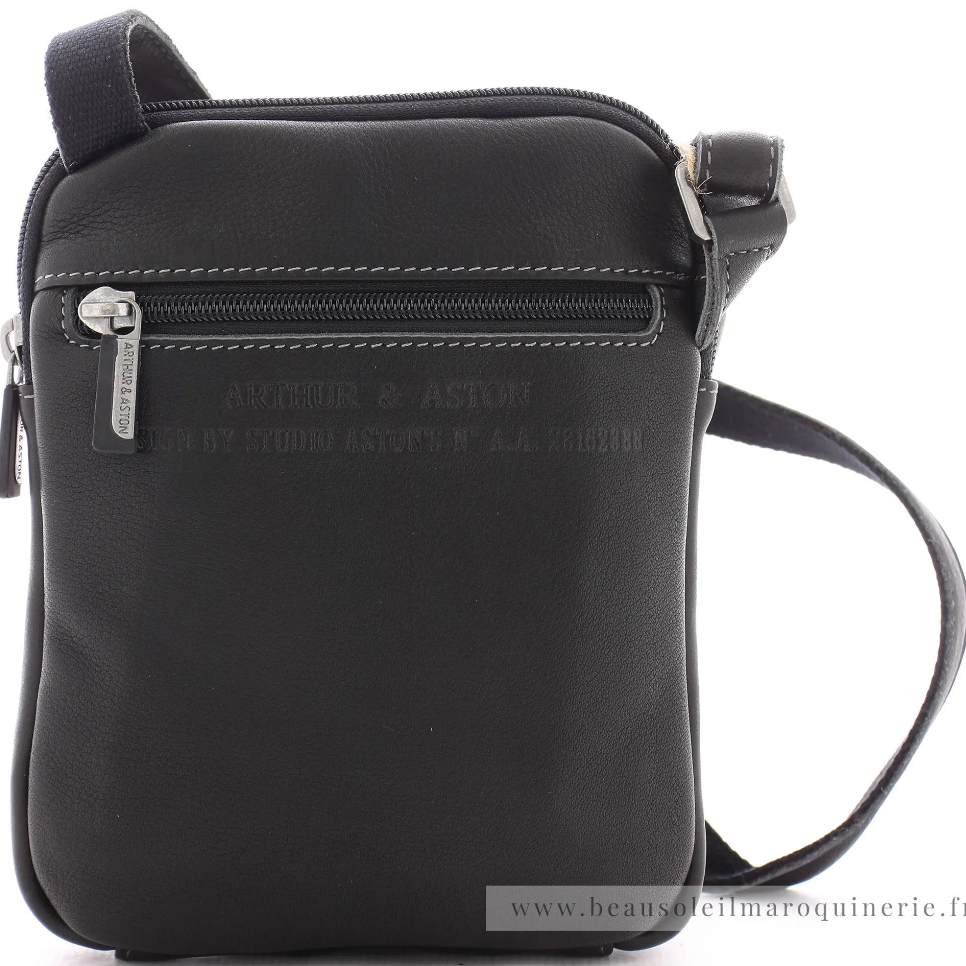 Arthur Aston Sac porte travers en cuir de vachette Johany*Homme Sacoches Homme