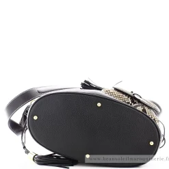 Lancel Sac seau cuir graine et python Premier Flirt*Femme Sacs À Main