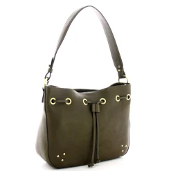 Francinel Sac seau Enola cuir a oeillets et clous*Femme Sacs Porté Épaule