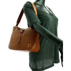 Francinel Sac seau Enola cuir a oeillets et clous*Femme Sacs Porté Épaule