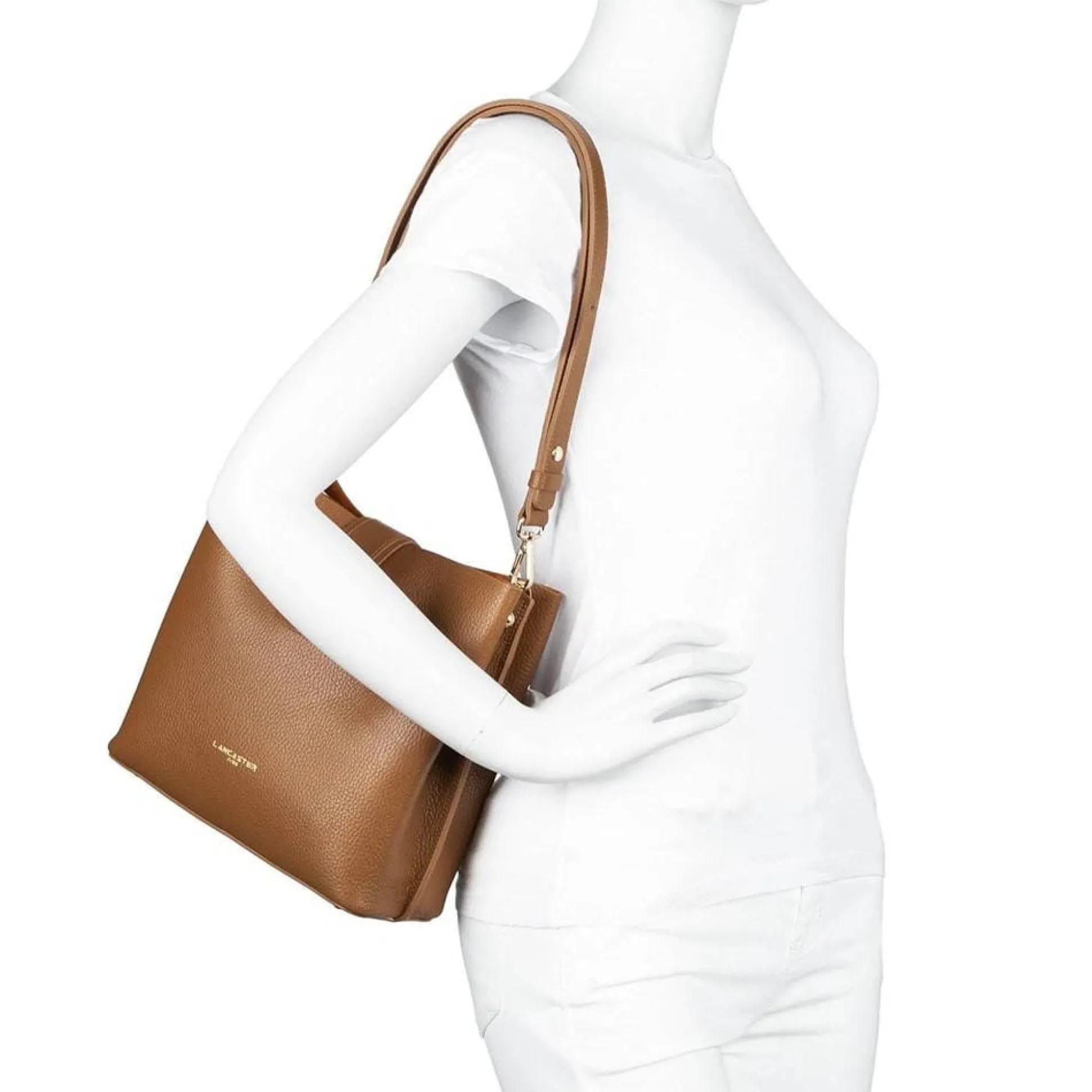 Lancaster Sac seau Foulonne Double - Fabrique en France*Femme Sacs Porté Épaule