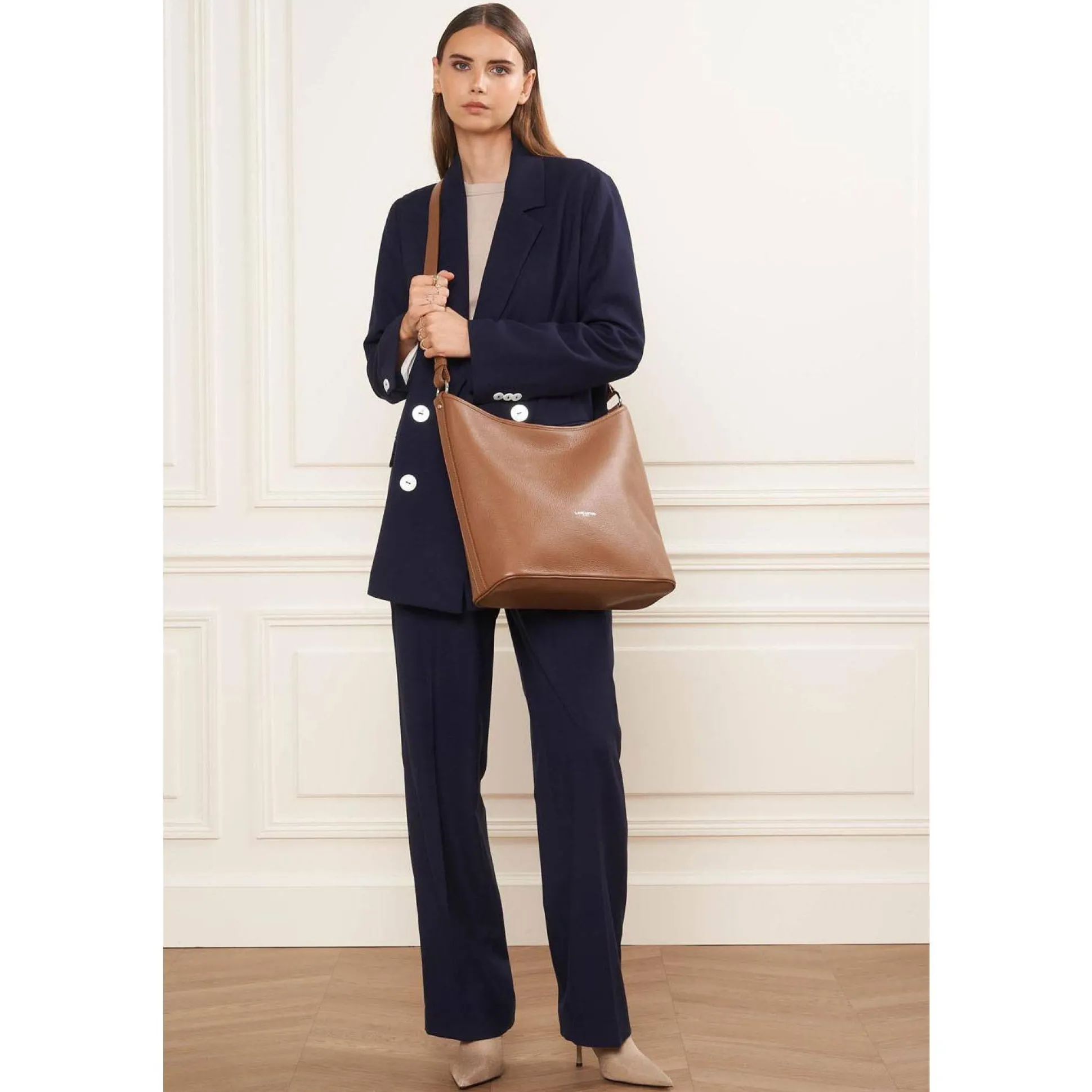 Lancaster Sac seau zippe Firenze cuir graine*Femme Sacs Bandoulière