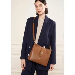 Lancaster Sac seau zippe Top Double en cuir*Femme Sacs Bandoulière