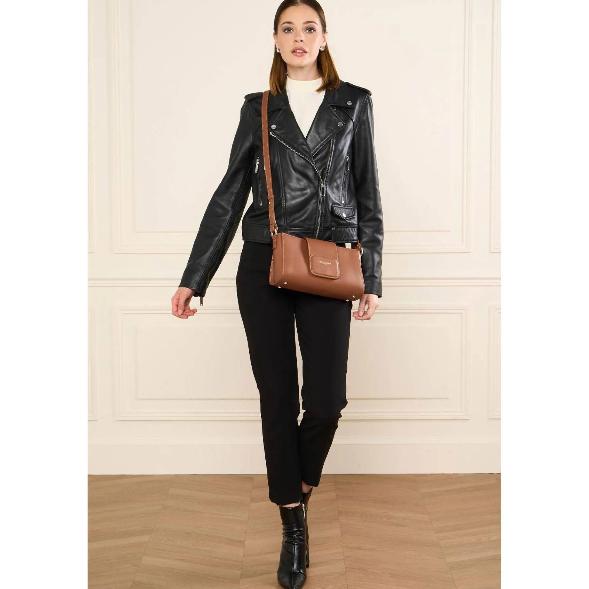 Lancaster Sac trotteur a rabat aimante Paris PAD*Femme Sacs Porté Épaule