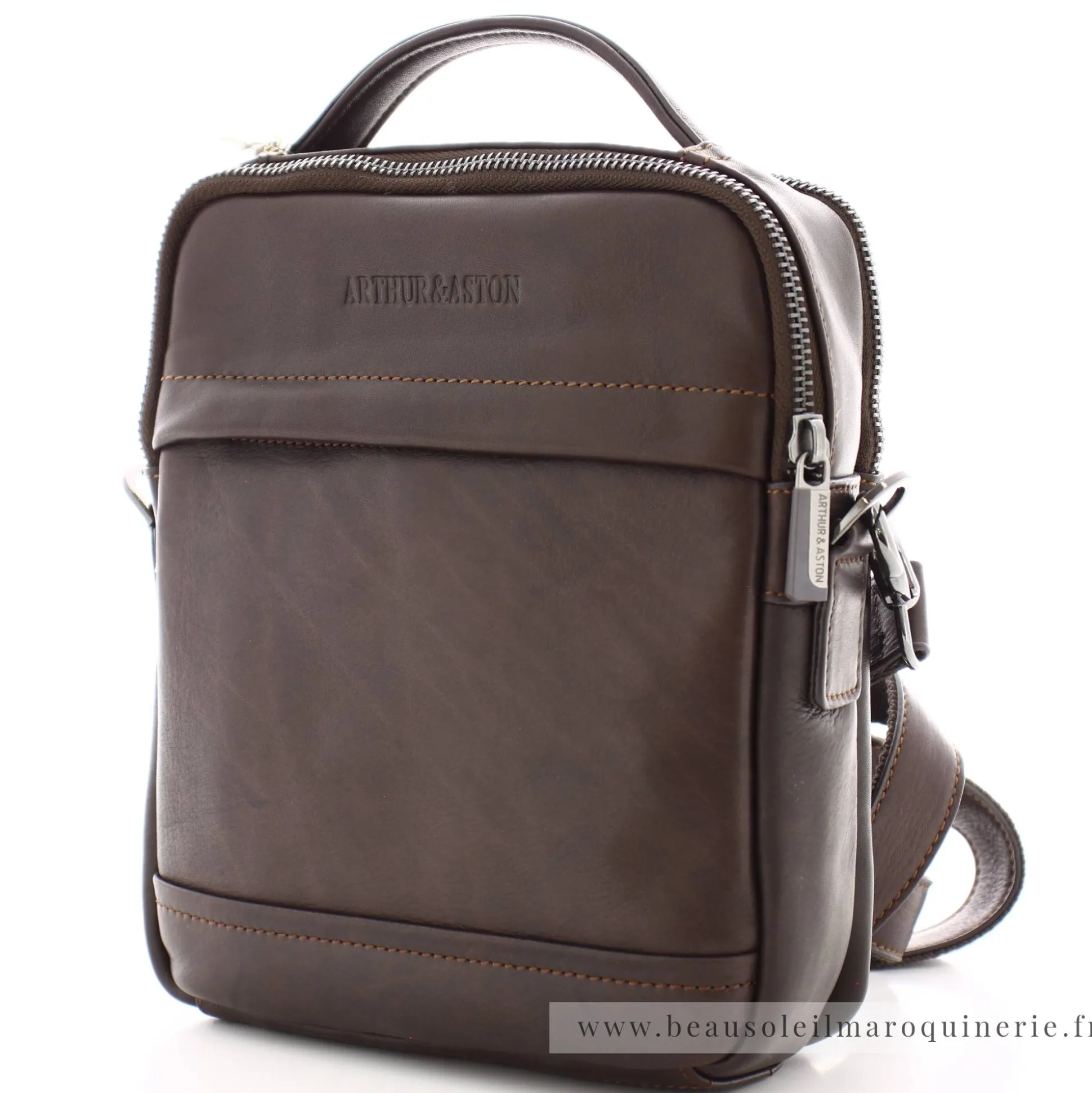 Arthur Aston Sacoche en cuir 2 compartiments Jasper*Homme Sacoches Homme